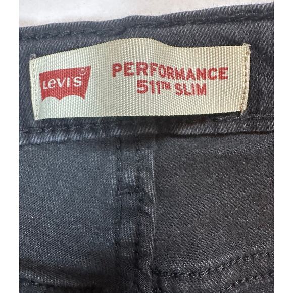 Levi's Boys Size 18 Reg 29 x 31 511 Slim Performance Faded Black Jeans Straight - Picture 6 of 8